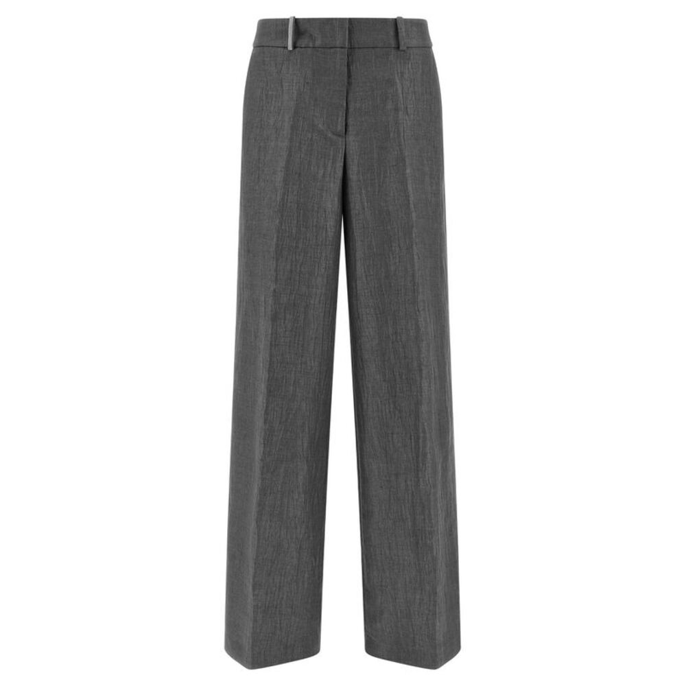 Peserico Gray Linen Casual Women's Pants